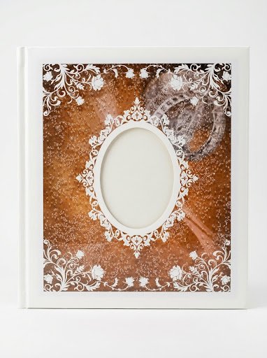 Photo Album N° 2608 – 15 × 21 cm / 200 Photos – Blanc et Marron avec Cristaux