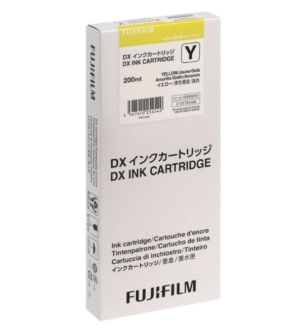 Cartouche d'encre Yellow 200ml pour imprimante photo Fujifilm DX100