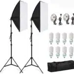 Kit d'éclairage de 2 softbox avec lampes (135w x 8)