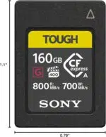 Carte Mémoire SONY CFexpress Type A 160GB - 800 Mo/S - 700 Mo/S  – Image 2