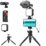 kit vidéo led pour smartphone et appareil photo avec microphone